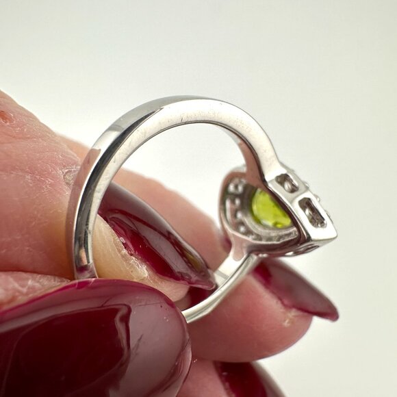 Annabella Peridot & White Topaz Ring 925 Sterling Silver Cert of Authenticity - Picture 7 of 12